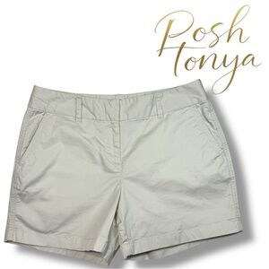 Vineyard Vines High Waist Cotton Chino Shorts Tan Size 8 Coastal Resort Casual